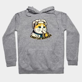 Banana Buffet Chef Cat - Japanese-Inspired Culinary Art Hoodie